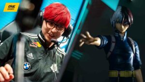 G2 Esports Hans Sama and My Hero Academia's Todoroki Shoto anime figure in ONE Esports featured image