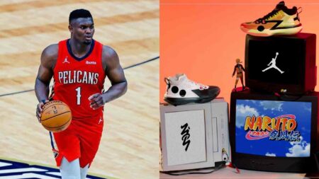 NBA player Zion Williamson and his Jordan x Naruto collection